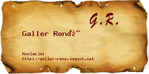 Galler René névjegykártya